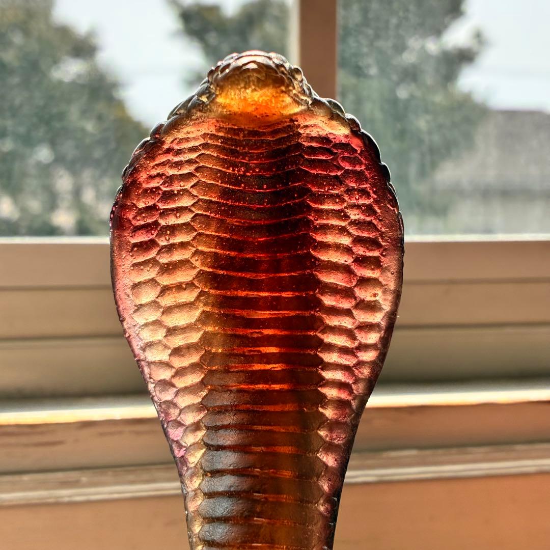 コブラ　蛇　ヘビ　ドーム　フランス　ナンシー　バカラ　エミールガレ　置物