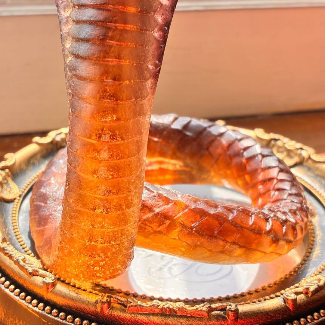 コブラ　蛇　ヘビ　ドーム　フランス　ナンシー　バカラ　エミールガレ　置物