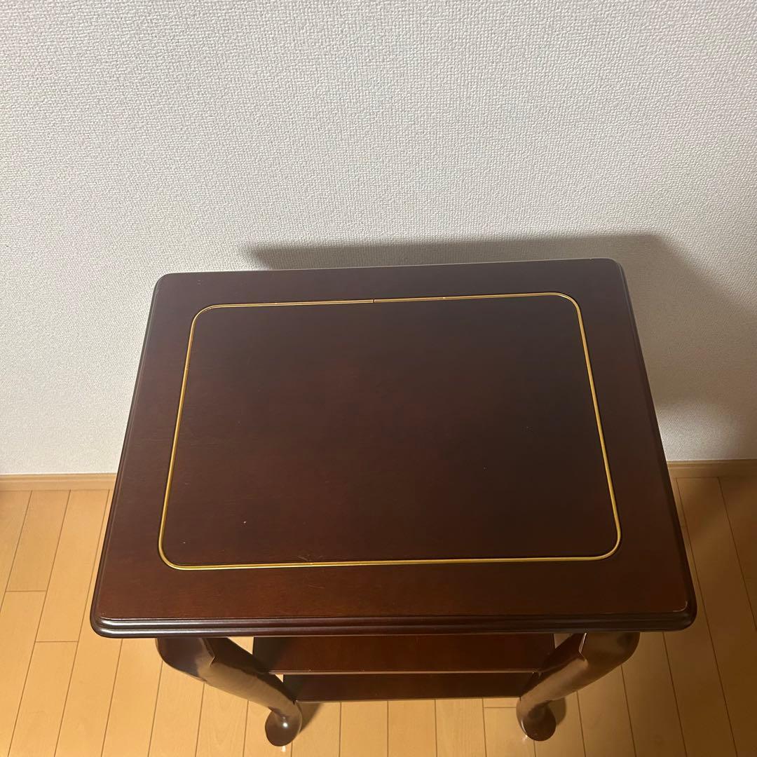 イトーヨーカ堂 ビンテージ アンティーク家具 木製サイドテーブル ブラウン 猫足