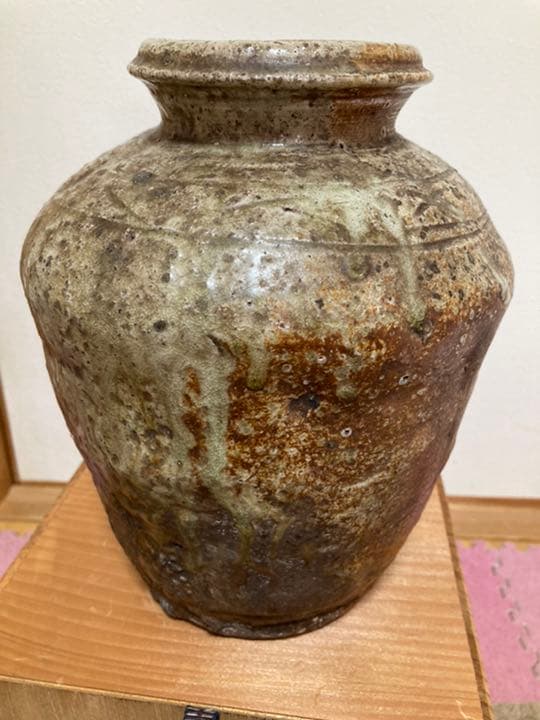 骨董　信楽焼　繪垣紋壺　花瓶　江戸時代