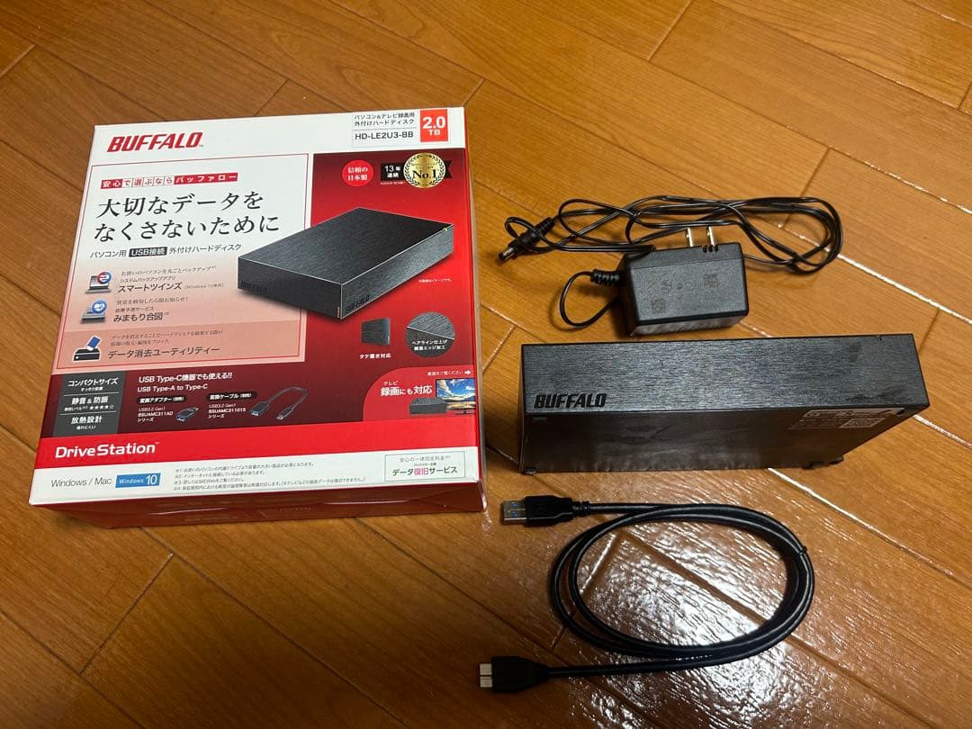 BUFFALO HD-LE2U3-BB 2TB 外付けHDD テレビ対応