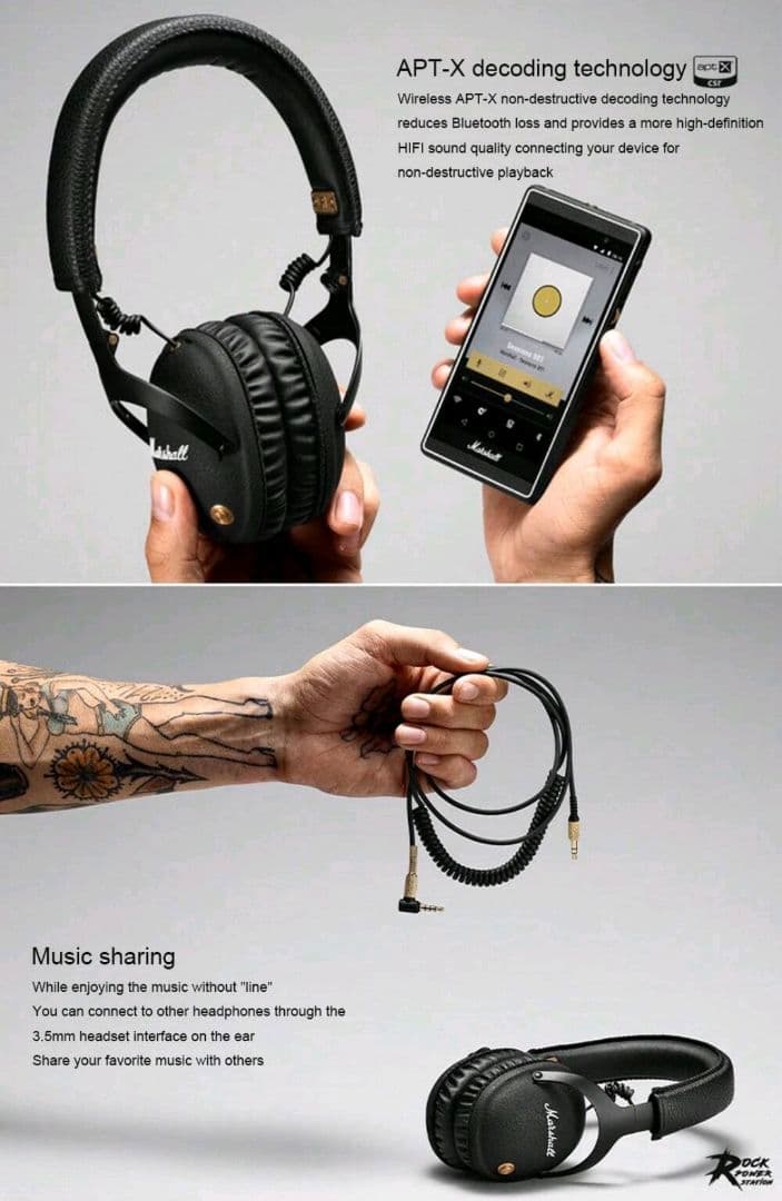 Marshall ワイヤレスヘッドホン APT-X搭載　ー即日発送