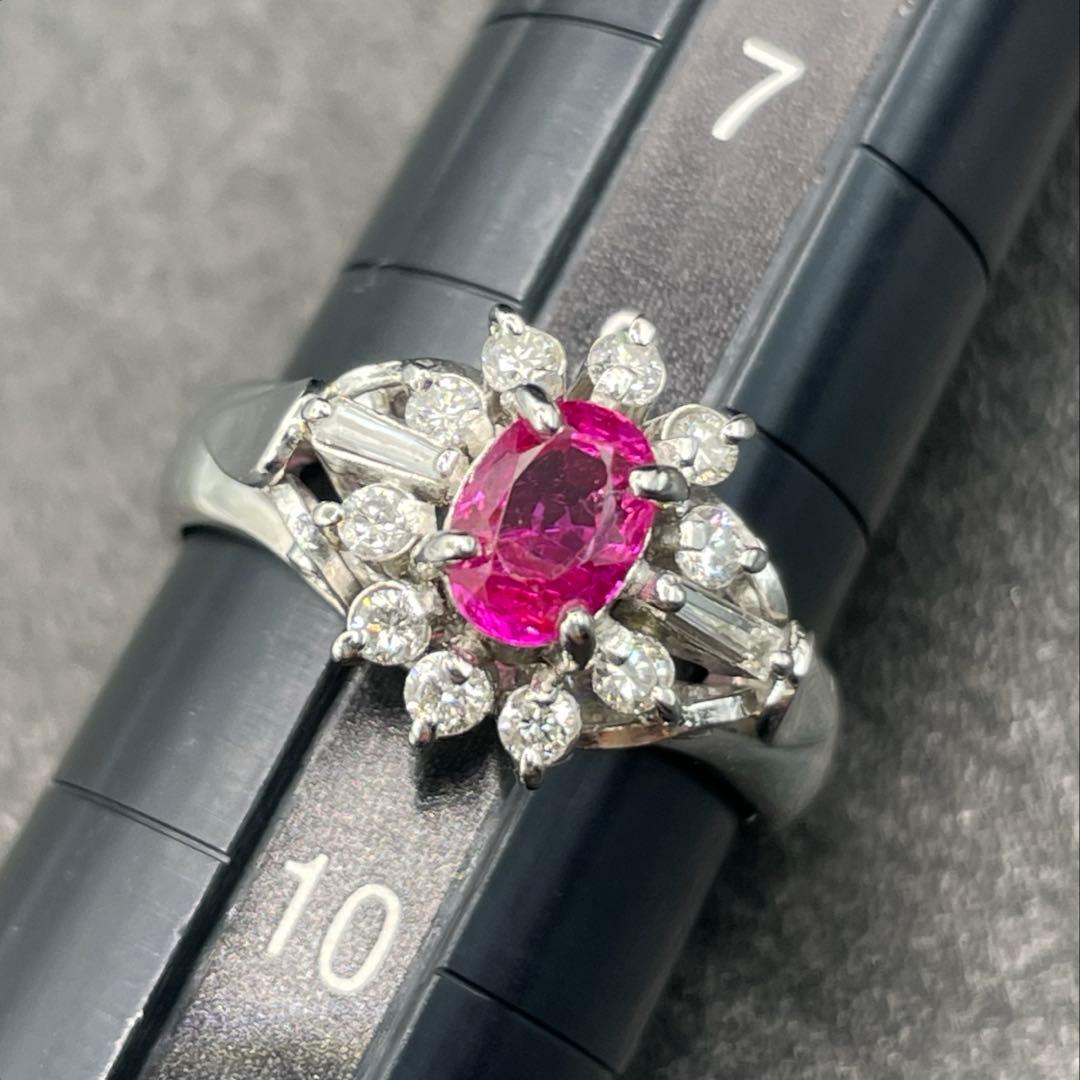 pt900 ルビー　ダイヤモンド　リング