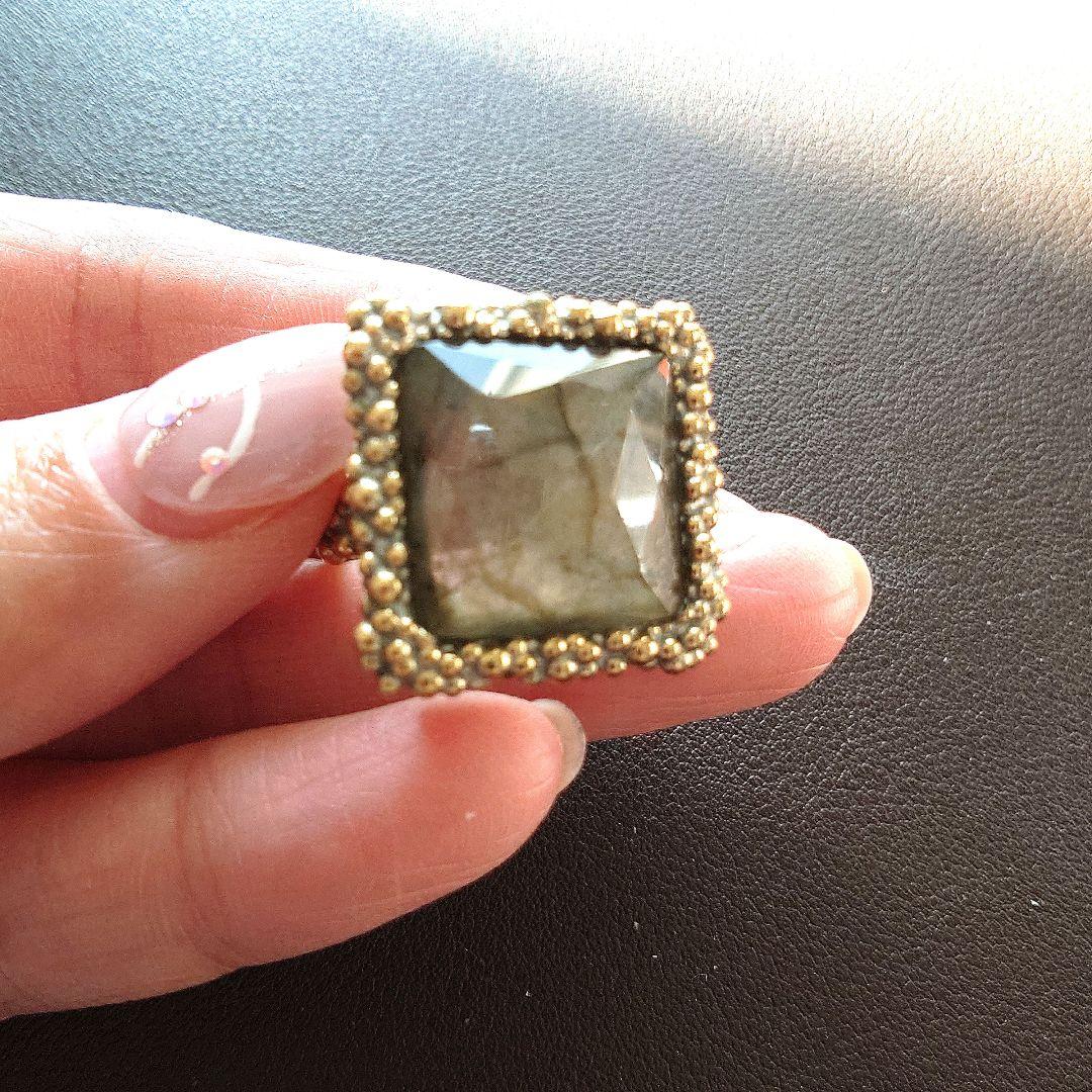 天然石ゴールドトーンリング10号