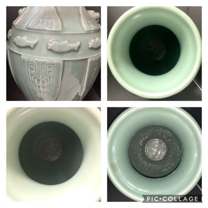 青磁　壷　花瓶　龍泉窯　朝鮮美術　韓国美術　朝鮮　高麗　高麗青磁