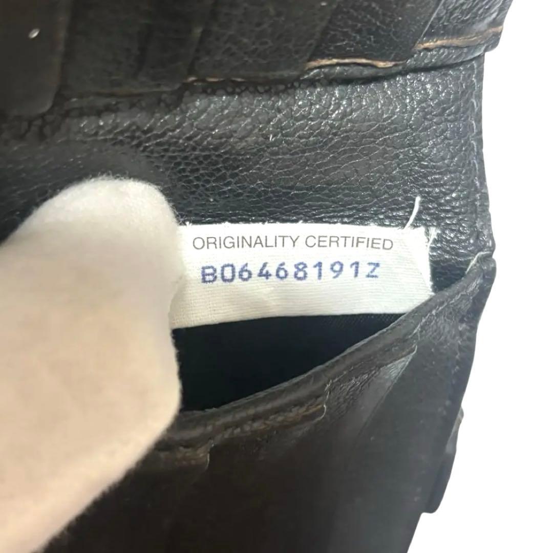 ボッテガヴェネタ　折り財布　ダークグレー　イントレチャート　ラウンドファスナー