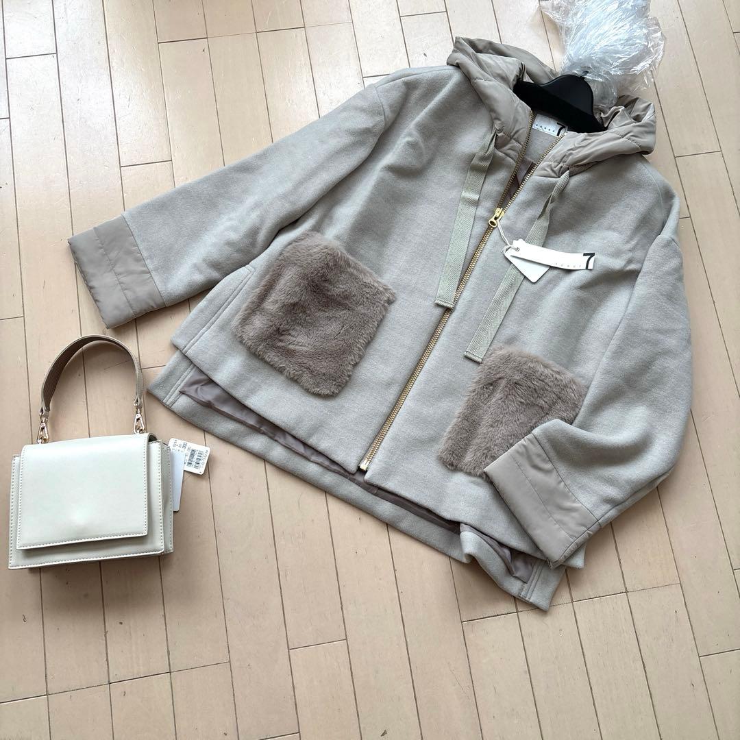 ページ限定sale♡ 新品☆ｓｏｕｅｒ７異素材ドッキングコート☆定価３３０００円