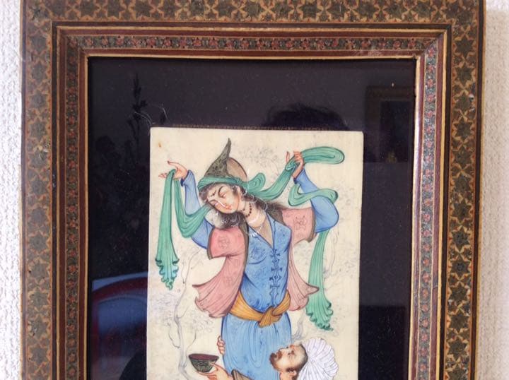ペルシャ伝統工芸 絵画 細密画 肉筆画 イラン 美女