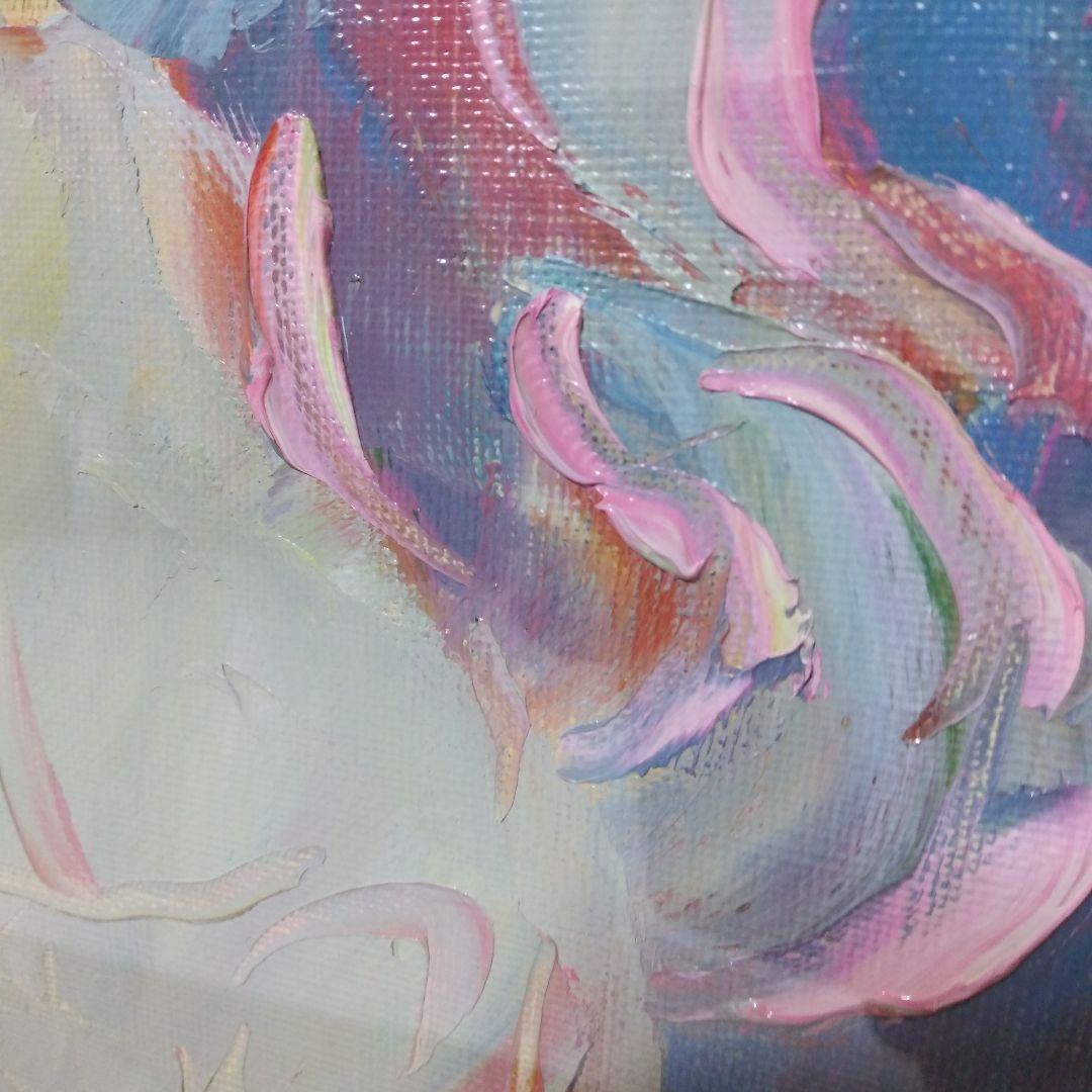 絵画◆　「あじさい」河井達海　真作/静物画/原画/額装/油絵/油彩画/抽象画