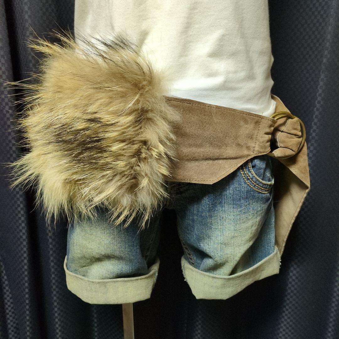 ​goa ゴア リアルファー コンチョ付 ラビットファー　ベルトセット