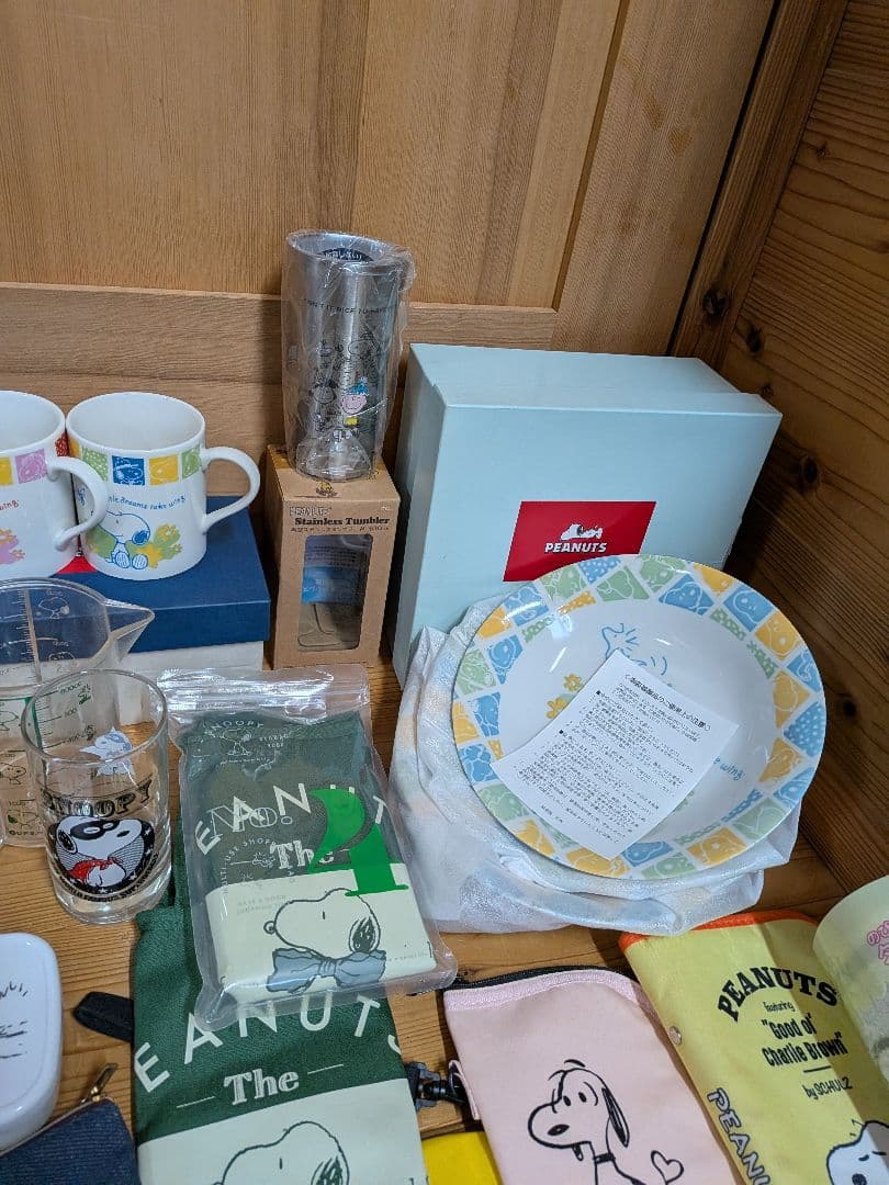 新品　スヌーピー　SNOOPY　皿　コップ　グラス　カバー　セット
