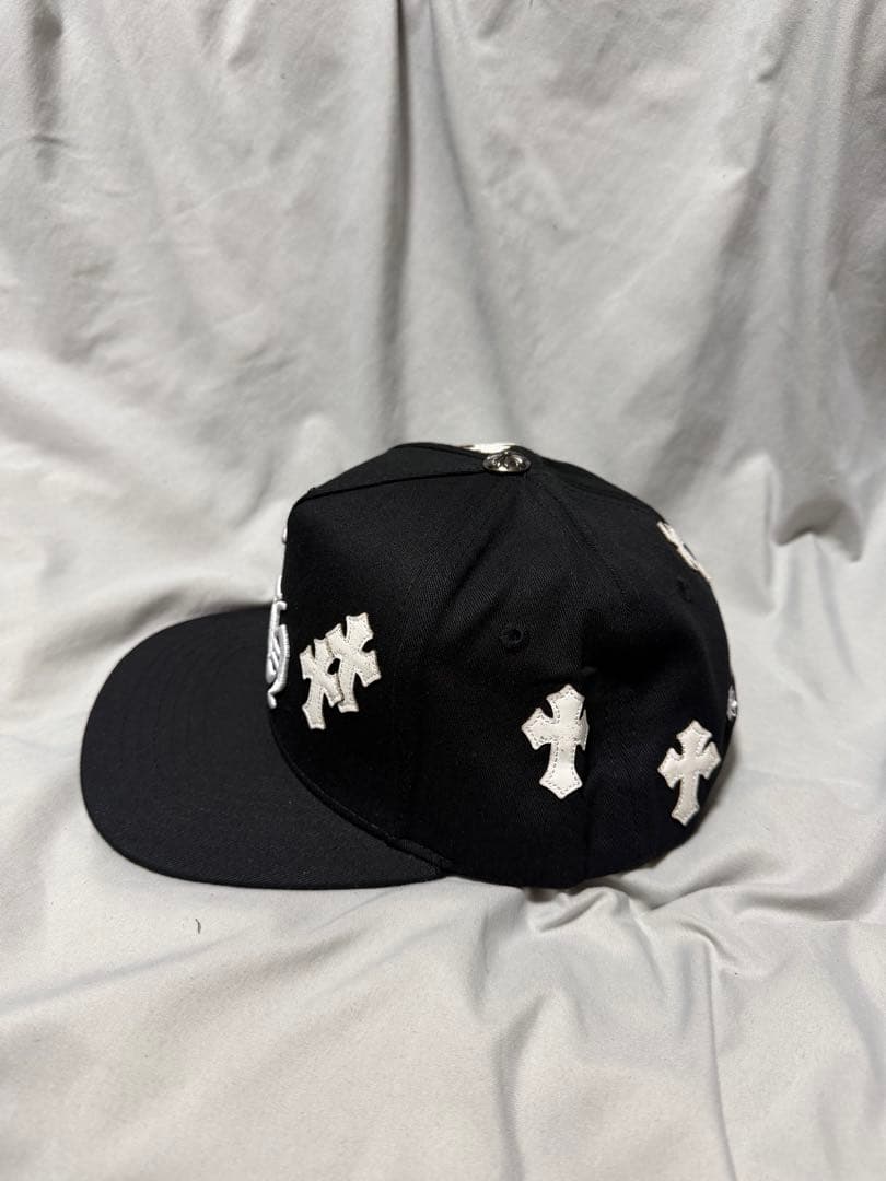 Chrome heartsブラック クロス刺繍 ベースボールキャップ