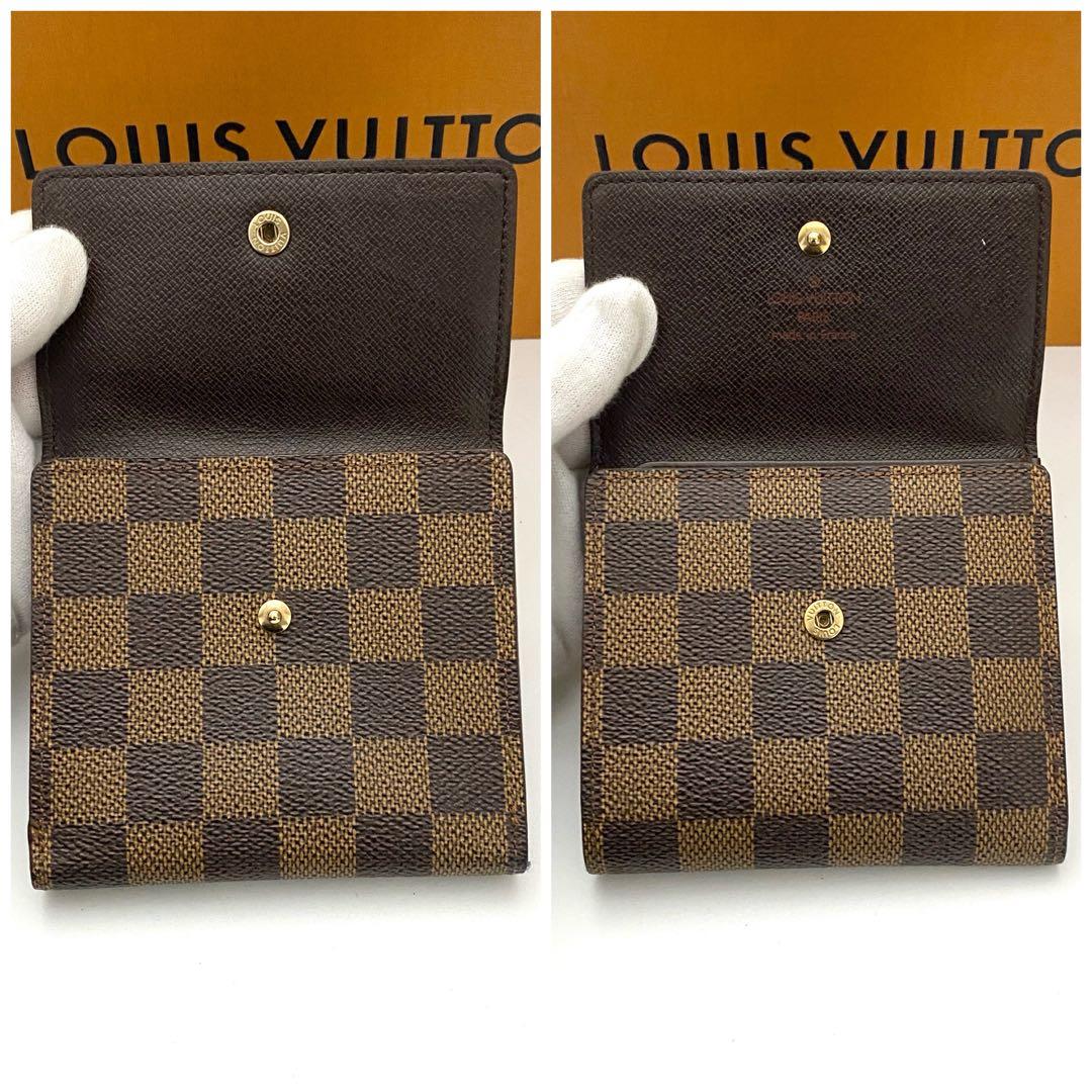美品　ルイヴィトン　ダミエ　エリーズ　折り財布　wホック