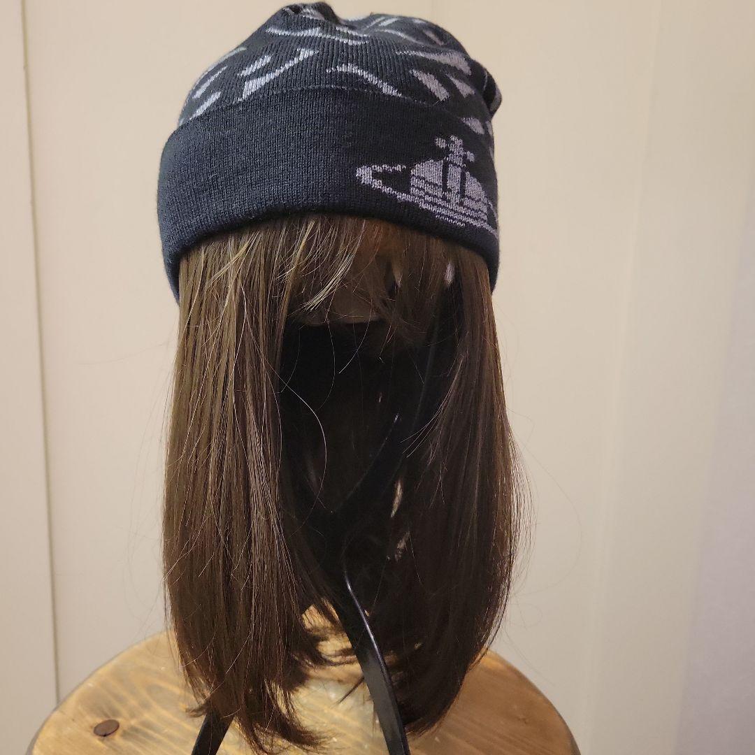 ヴィヴィアン　ニット帽　ビーニー　黒　ロゴ付き