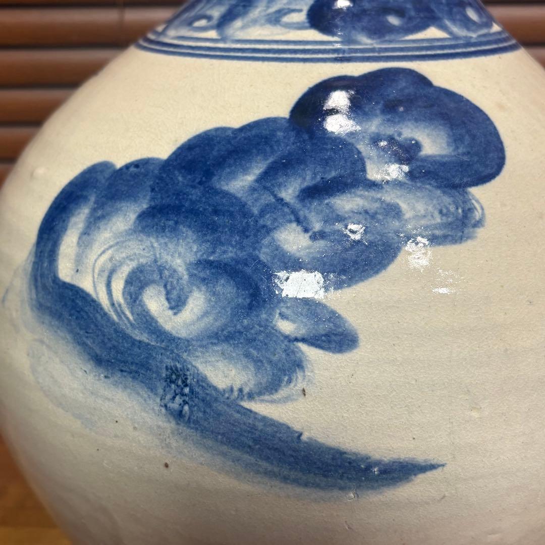 特大　染付徳利　民芸