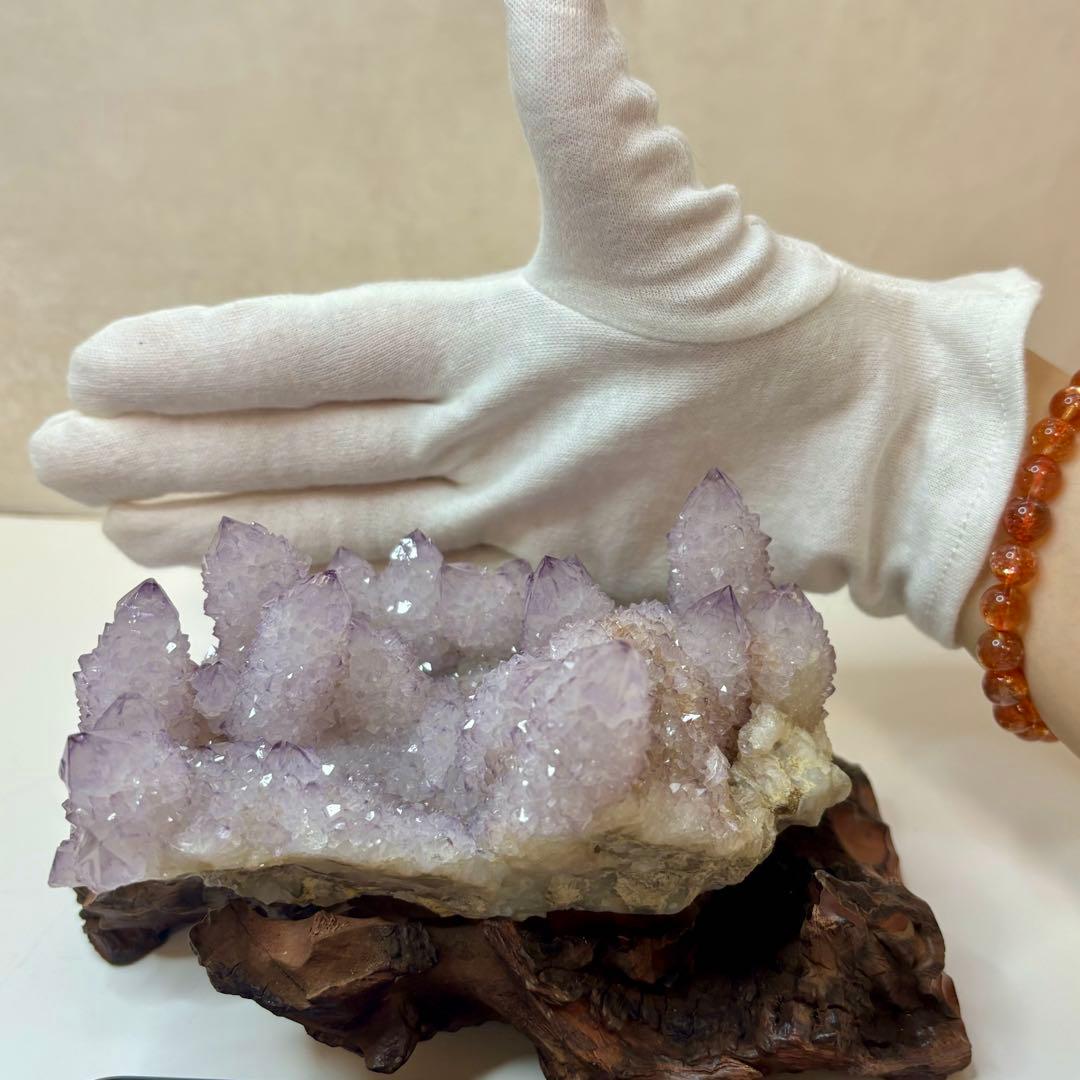 激レア　スピリットクォーツ　カクタスアメジスト原石  サボテン水晶　一点物