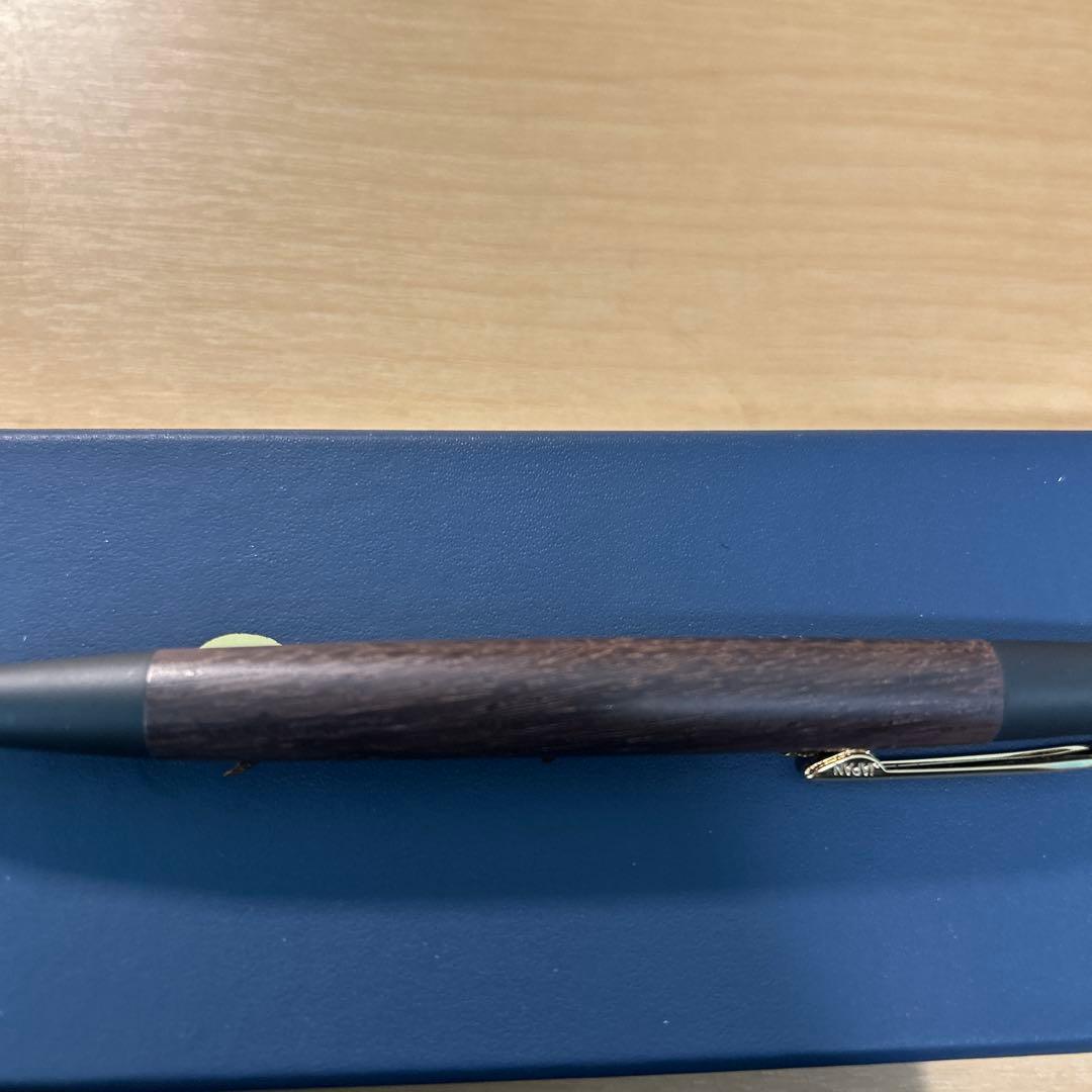 野原工芸インドローズウッド　新型シャープペンシル　ゴールド　固定式口金付き