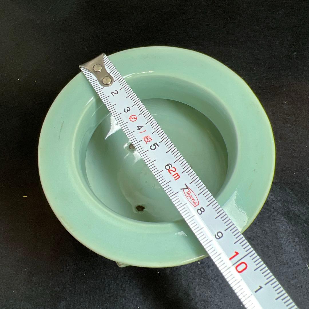 時代　銀火屋青磁香炉　縁外寸約9.5㎝　東Y8-0106①トヒサエ