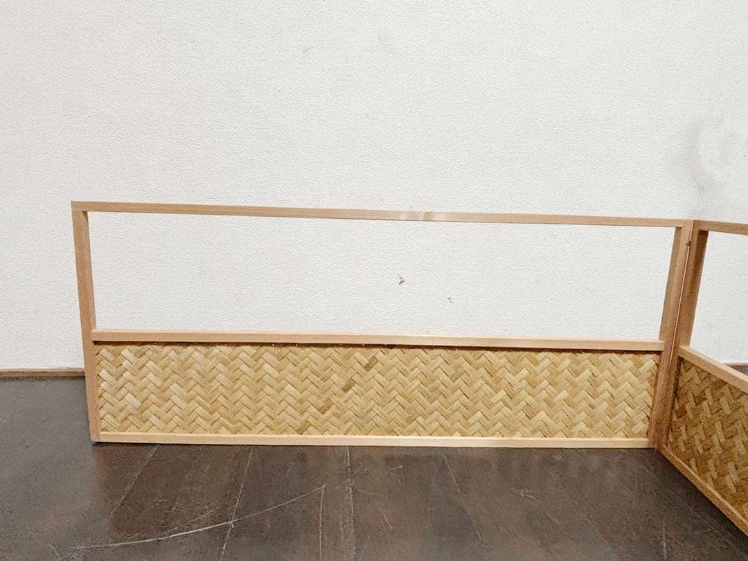 ほぼ未使用 茶道具 黒田宗傳造 竹アジロ台目棚 風炉先屏風 堀内宗完兼中斎書付