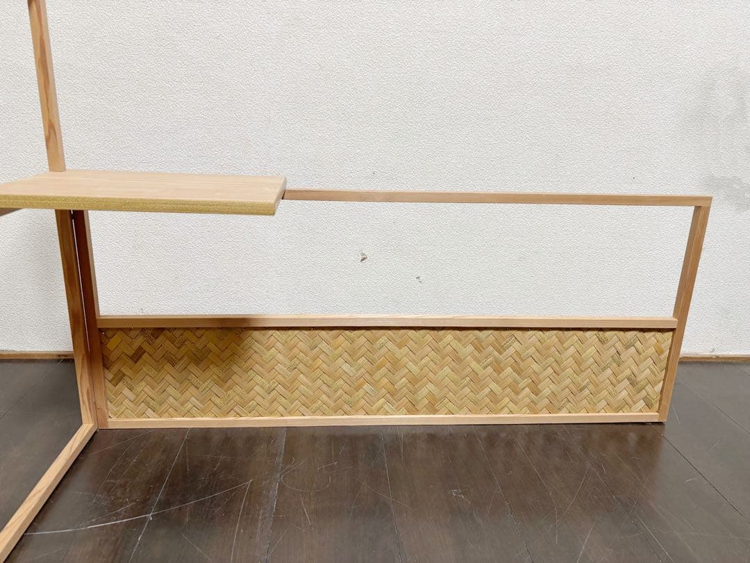 ほぼ未使用 茶道具 黒田宗傳造 竹アジロ台目棚 風炉先屏風 堀内宗完兼中斎書付