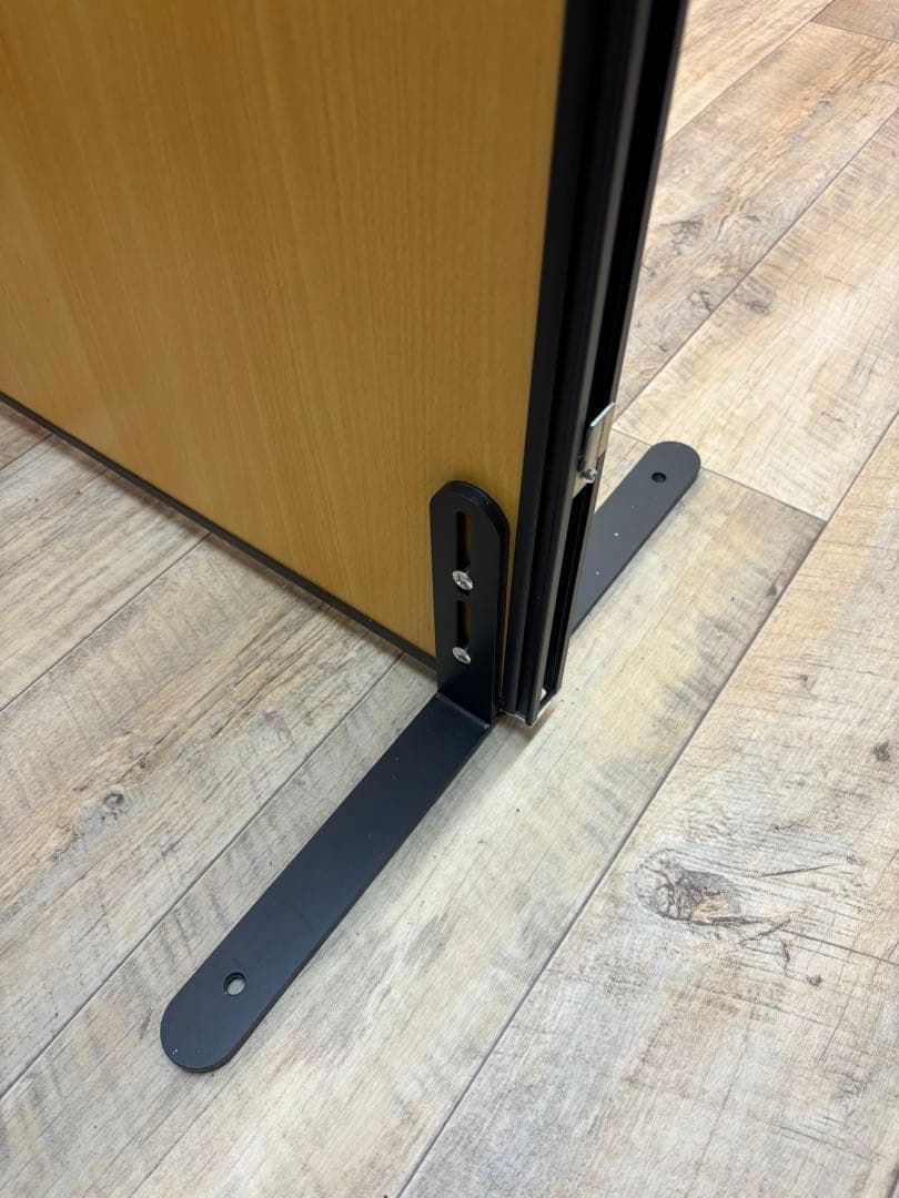 パーティション ホワイトオーク調 黒枠 脚付 幅140 x 高180