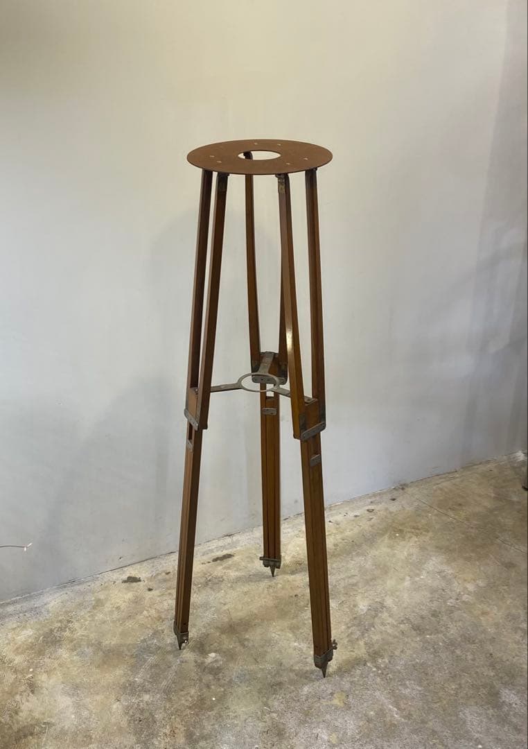 ビーチ無垢材三脚花台 アンティーク