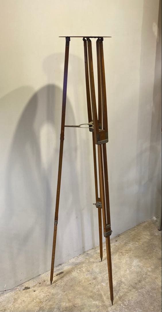 ビーチ無垢材三脚花台 アンティーク