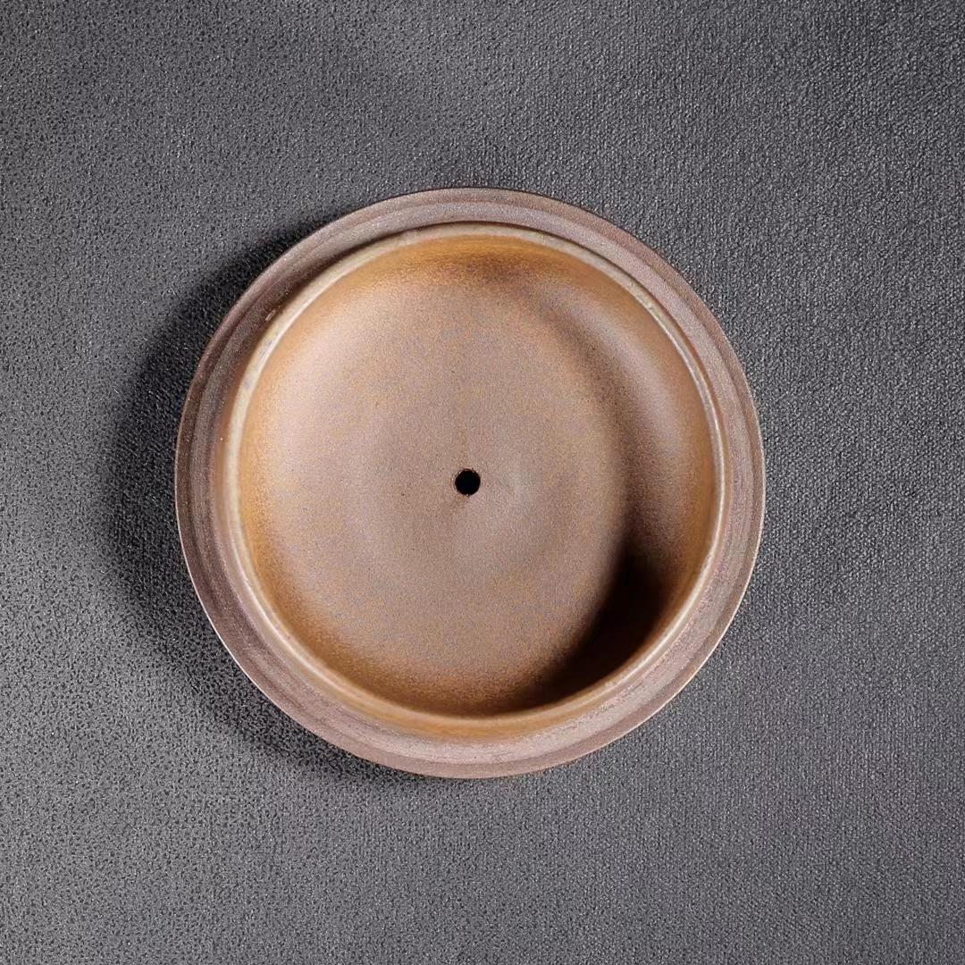 中国古美術・原鉱底槽清紫砂壺(高温窯変) ·底款:兪錫山·紫砂・朱泥・急須・置物