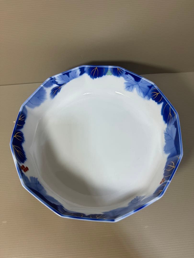 2274 深川製磁　葡萄瑠璃　大鉢　25cm  金彩