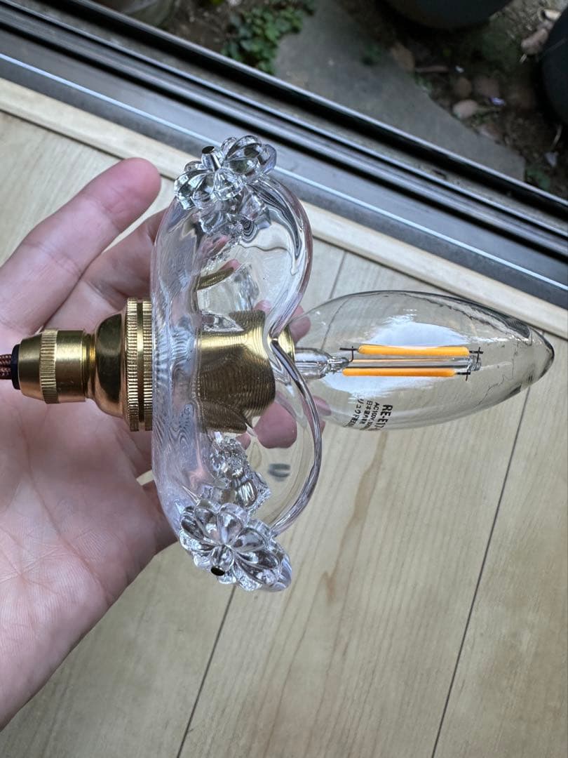 1920年代 フランス アンティーク 雨に濡れた可愛いお花のミニシャンデリア＊