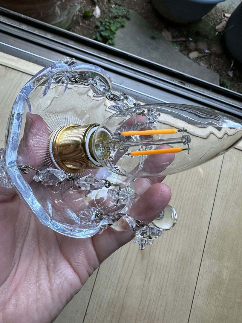 1920年代 フランス アンティーク 雨に濡れた可愛いお花のミニシャンデリア＊