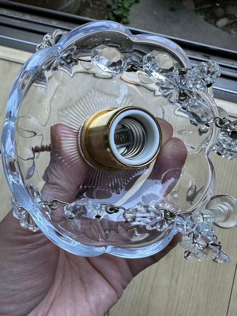 1920年代 フランス アンティーク 雨に濡れた可愛いお花のミニシャンデリア＊