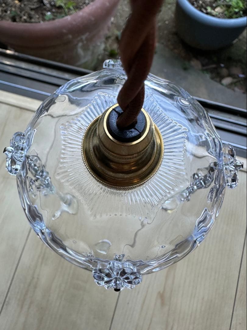 1920年代 フランス アンティーク 雨に濡れた可愛いお花のミニシャンデリア＊