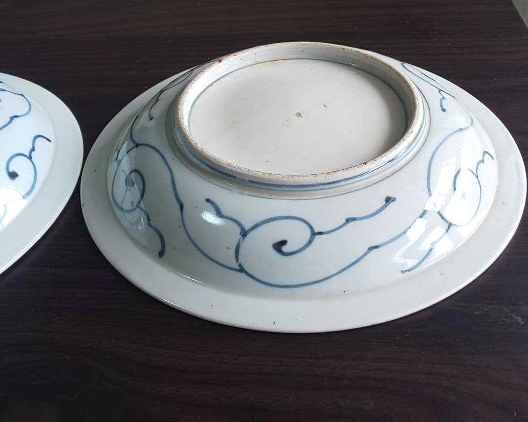 古伊万里 青白磁山水図 平皿5枚セット