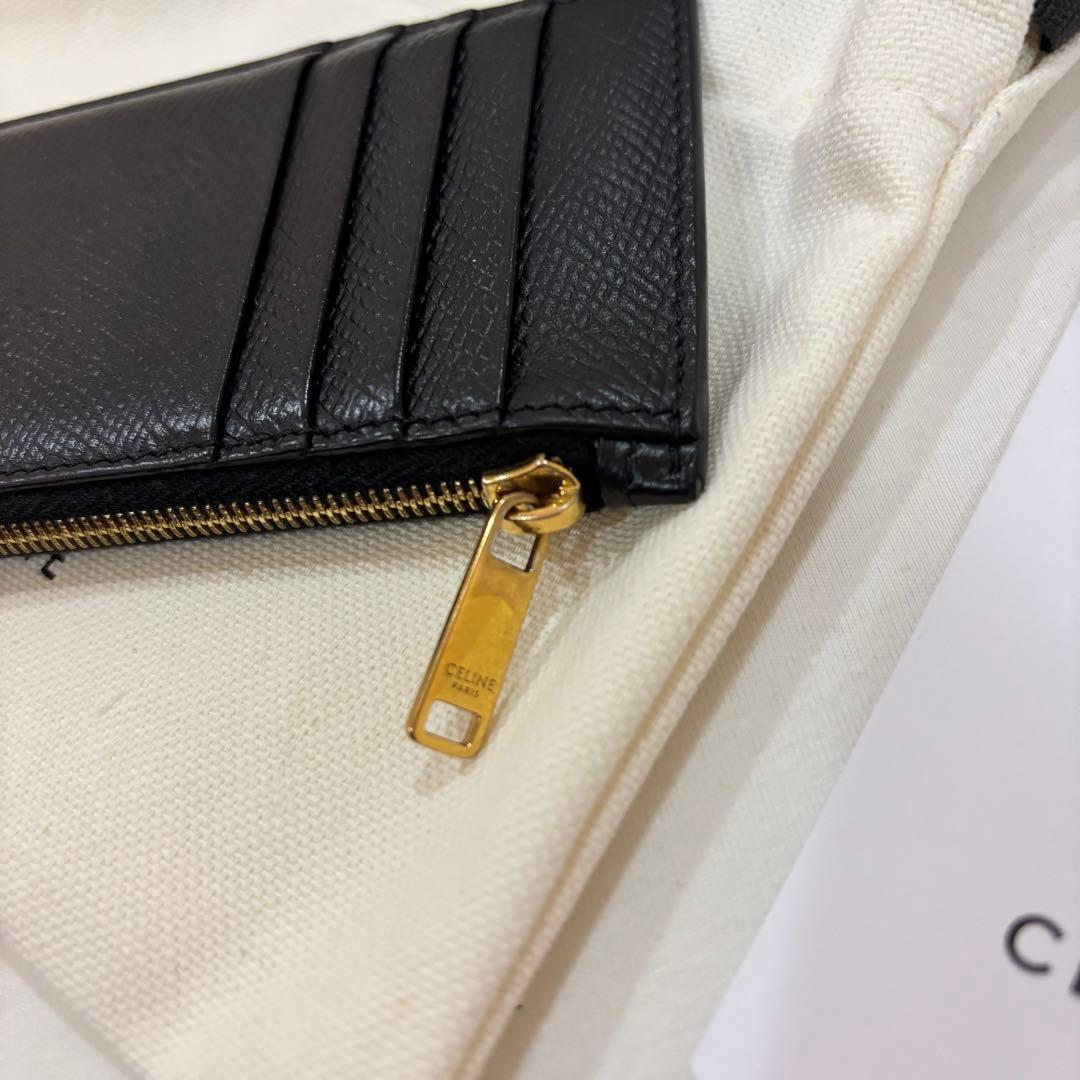 小物 CELINE Zipped Compact Card Holder Black