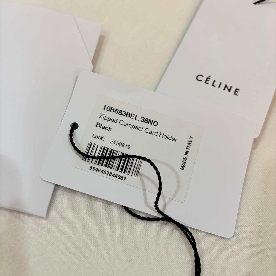 小物 CELINE Zipped Compact Card Holder Black