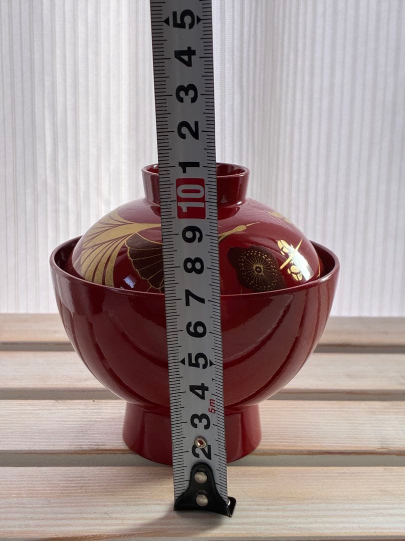 蓋付きお椀　お吸い物碗　漆器　20客セット　お正月　お祝い　赤色