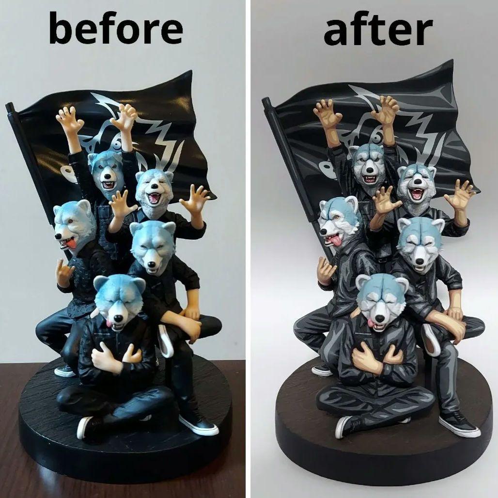 一番くじ　マンウィズ　A賞　フィギュア　二次元彩色　リペイント