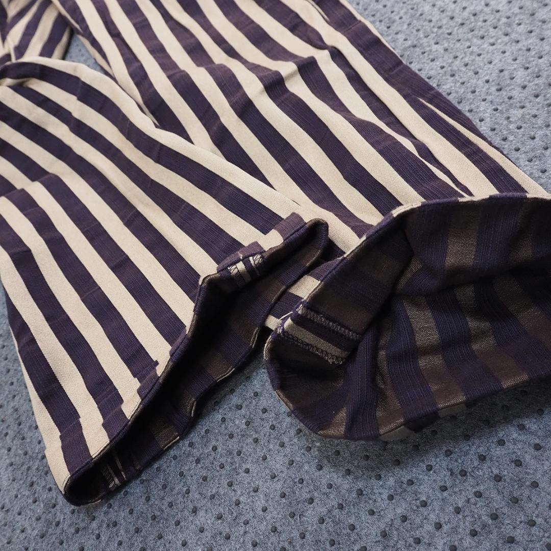 希少【ANN DEMEULEMEESTER】ギミック ストライプ ダブル パンツ