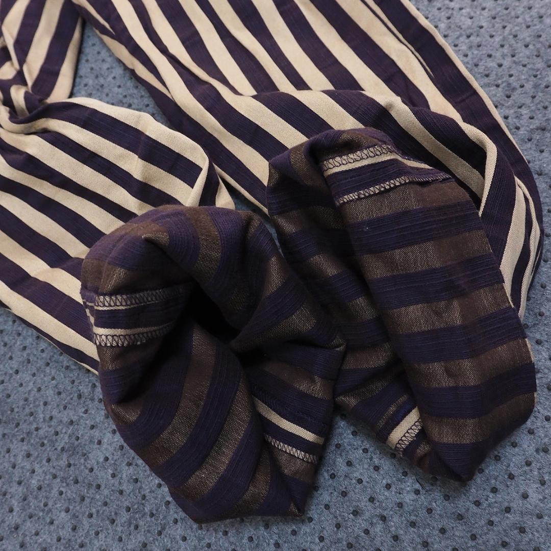 希少【ANN DEMEULEMEESTER】ギミック ストライプ ダブル パンツ