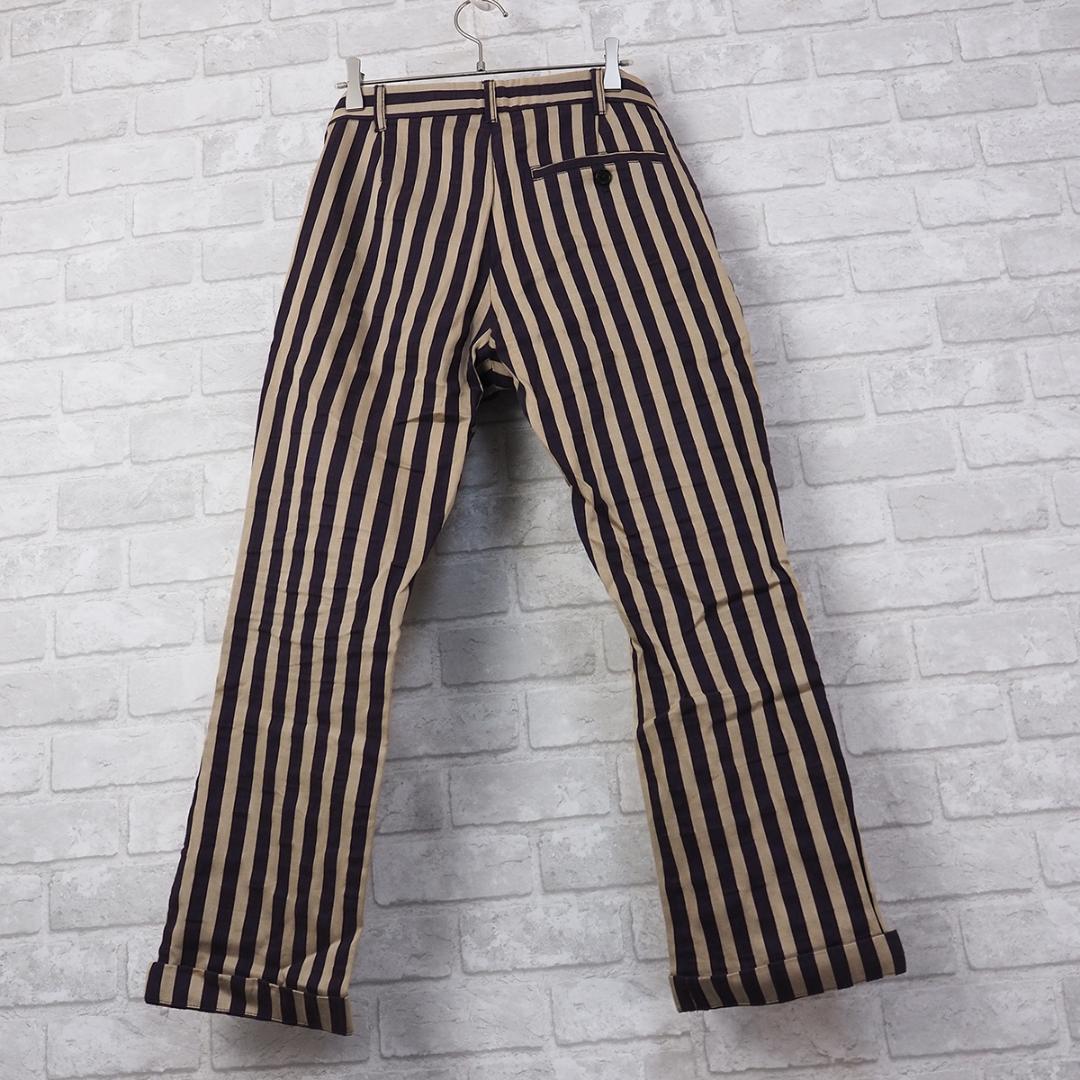希少【ANN DEMEULEMEESTER】ギミック ストライプ ダブル パンツ