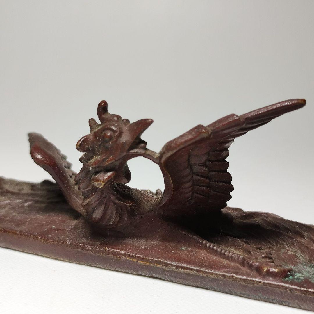 高岡銅器 鳳凰文鎮 書鎮　二上元威