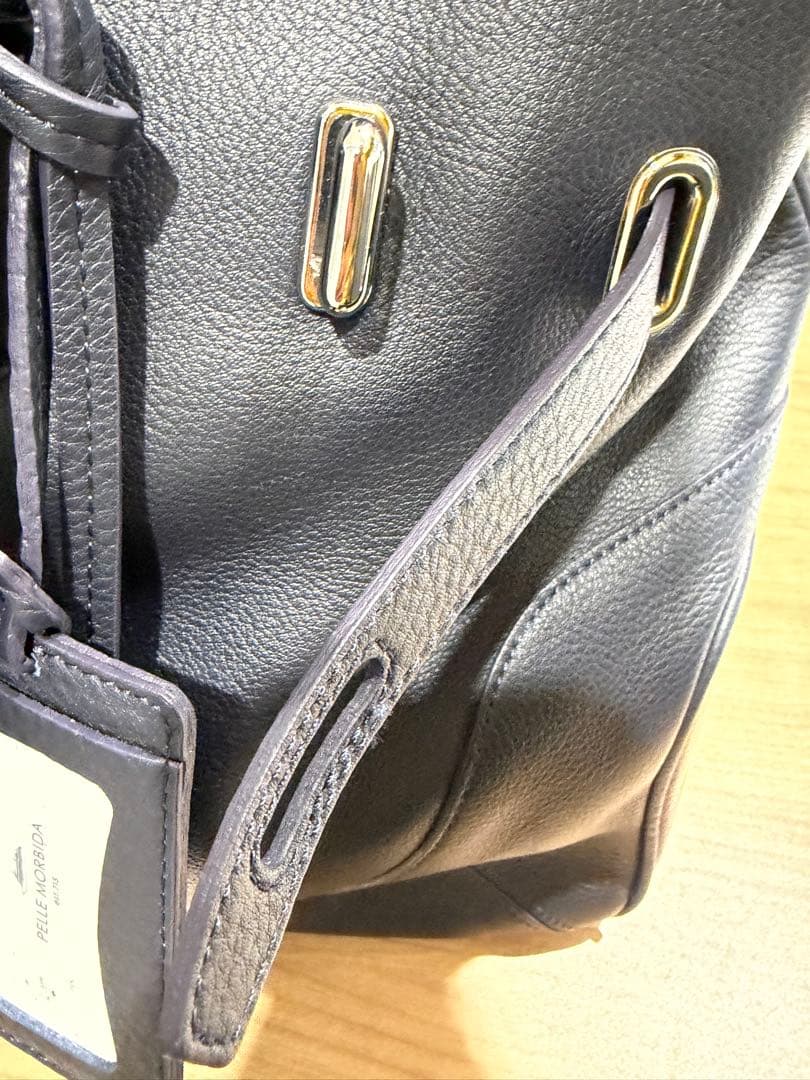 【未使用】Pelle Morbida 　被せフラップボストンバッグ　Lサイズ