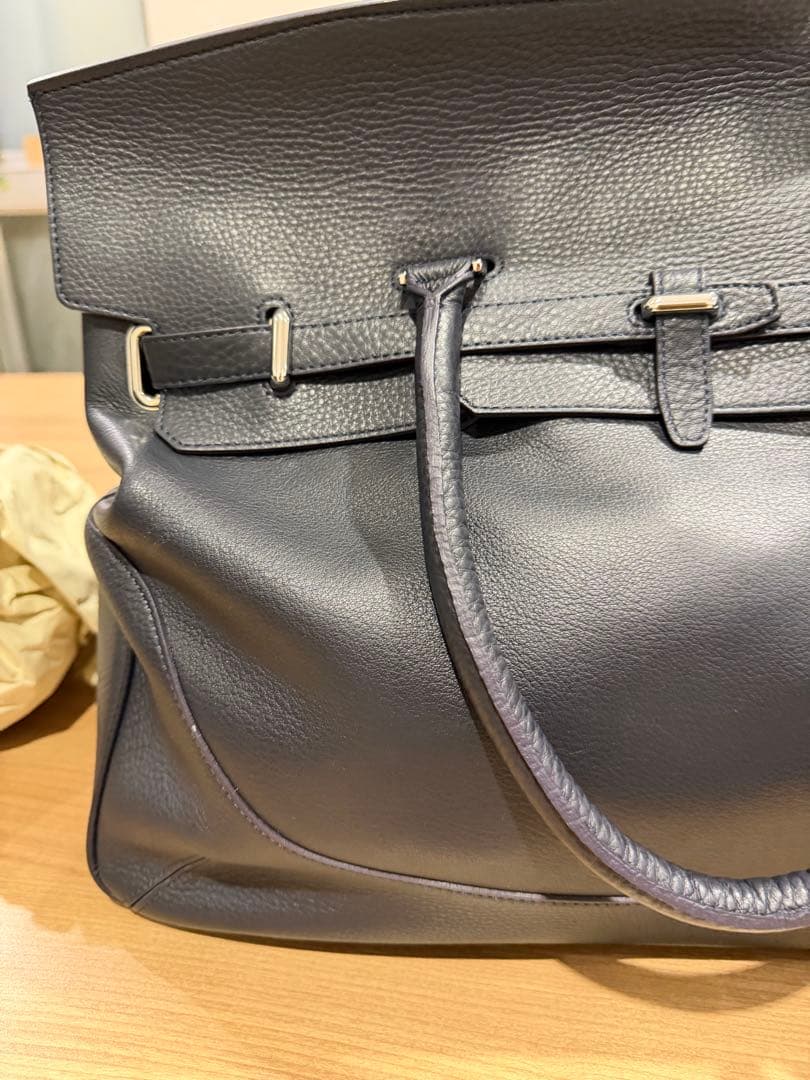 【未使用】Pelle Morbida 　被せフラップボストンバッグ　Lサイズ