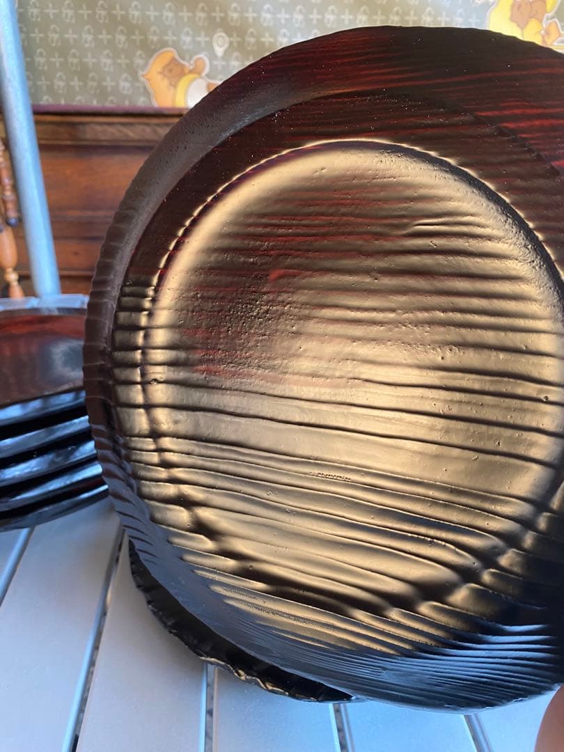 垣内幸彦　康子　銘々皿　漆器　木製皿　和風　伝統工芸　輪島塗　有名作家　中塗漆