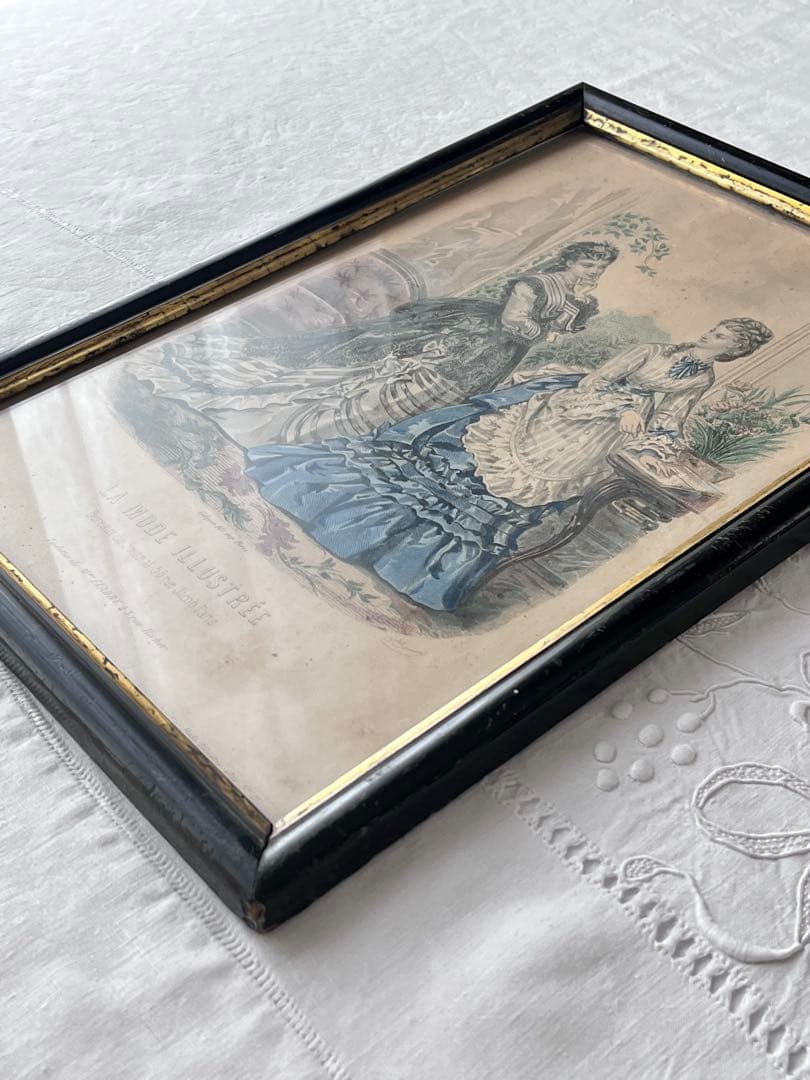 【美品】アンティーク LA MODE ILLUSTRÉE 黒フレーム[3673]