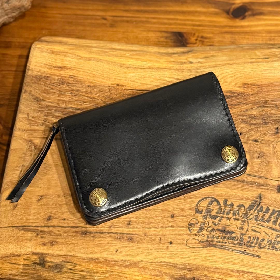 ショート トラッカーウォレット　『ホースバット　茶芯』