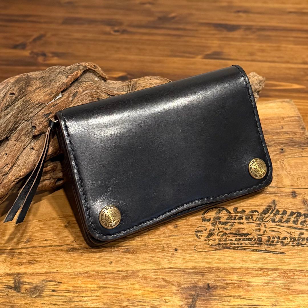 ショート トラッカーウォレット　『ホースバット　茶芯』