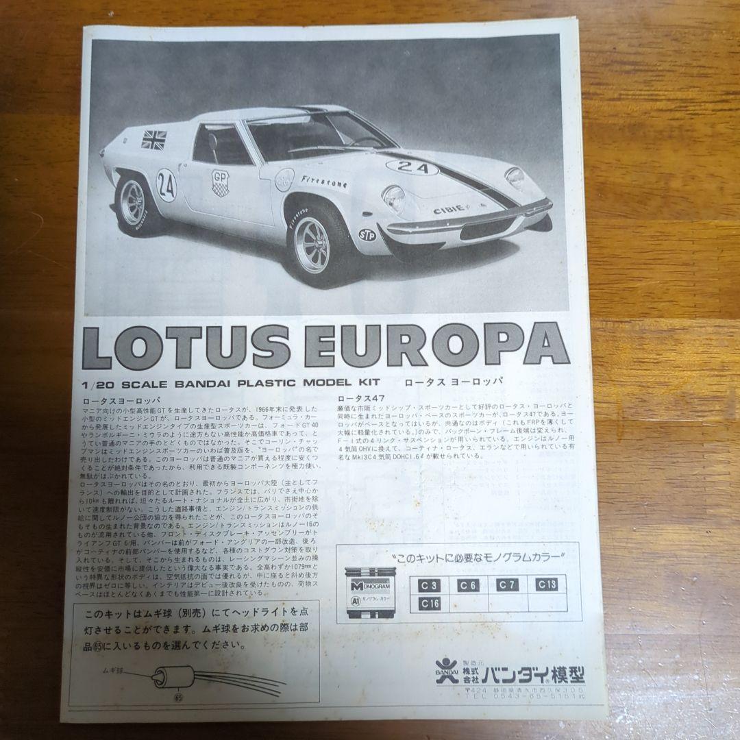 中*鍋様 激レア　バンダイ　ロータス　ヨーロッパ　1/20 プラモデル