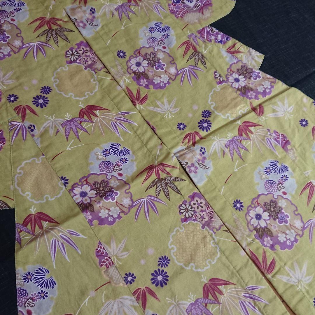 ★コレクション・上品で高級感漂う 和工房れおん・【金彩のれん 】花柄着物デザイン